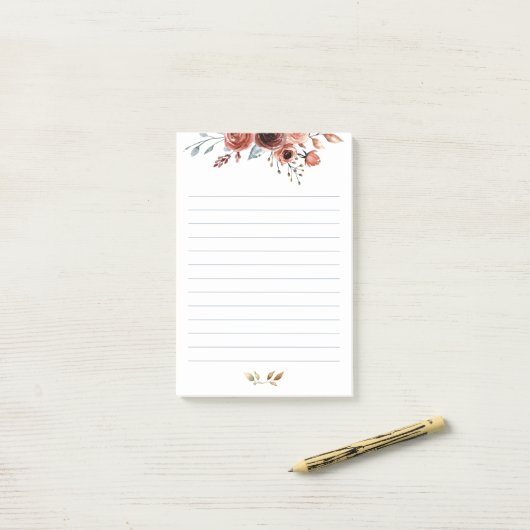 Notes aquarelle Post-it® avec lignes (Sur un bureau)