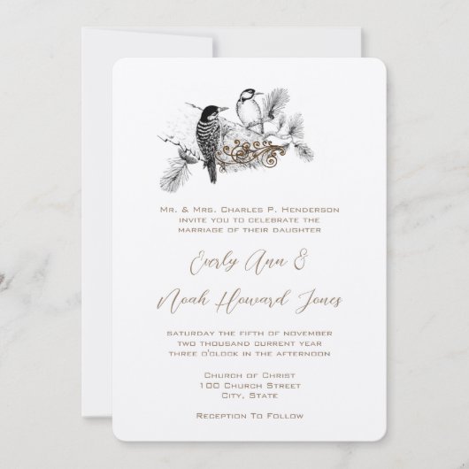 Notes blanches de Faire-part de mariage Inséparabl (Devant)