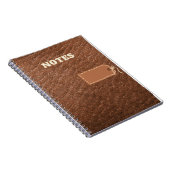 notes, cahier de style en cuir marron faux (Côté Droit)