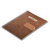 notes, cahier de style en cuir marron faux (Côté gauche)