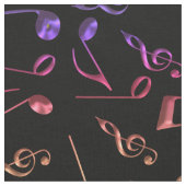 Notes chaudes de musique sur le noir ou tout tissu (Fermer)