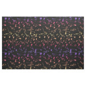 Notes chaudes de musique sur le noir ou tout tissu (Fat Quarter)