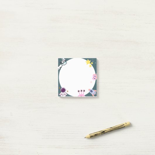 Notes collantes à thème espace mignon post-it note (Sur un bureau)