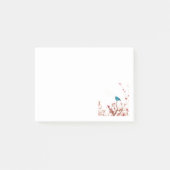 Notes collantes de post-it d'oiseau bleu et de (Devant)