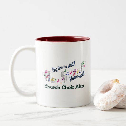 Notes colorées Choir Alto Mug (Avec donut)