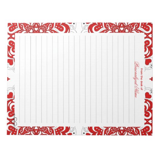 Notes d'amour complexes - Bloc-notes à lignes roug (Devant)