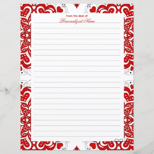 Notes d'amour complexes - Feuille de papier rouge (Devant)