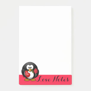 Notes d'amour de pingouin post-it
