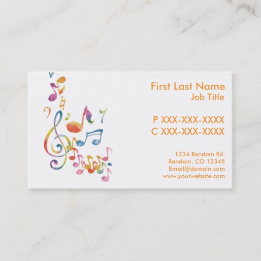 Notes d'aquarelle personnalisables cartes de visit (Devant)