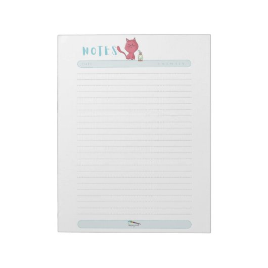 Notes de chat rose Kawaii quotidien Bloc-notes (Tourné)