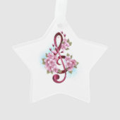 notes de clé de sol musicale avec fleurs de Sakura (dos)