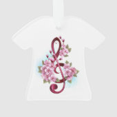 notes de clé de sol musicale avec fleurs de Sakura (dos)