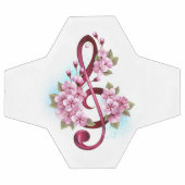 Notes de clef musicale en treble avec des fleurs S (Plat)