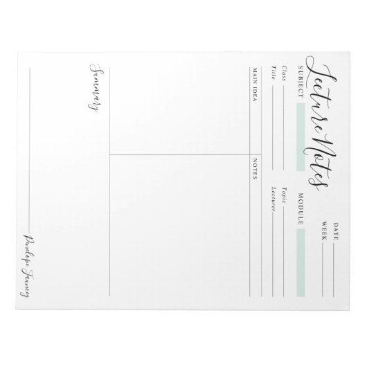 Notes de conférence Bloc-notes personnalisé (Devant)