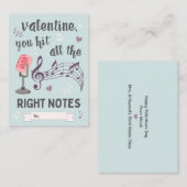Notes de droite Carte de note de la Saint Valentin (Devant / Derrière)