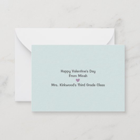 Notes de droite Carte de note de la Saint Valentin (Dos)