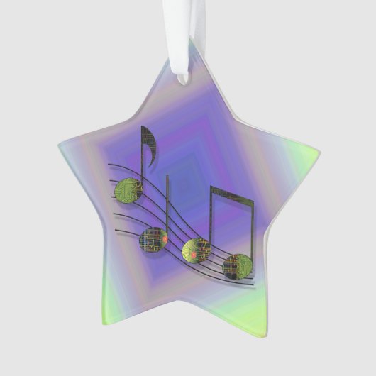 Notes de dubstep Ornement acrylique (devant)