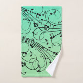 Notes de fantaisie Design de musique verte (Serviette à main)