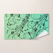 Notes de fantaisie Design de musique verte (Serviette à main)