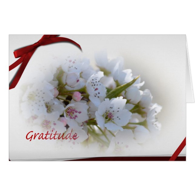 Notes de Gratitude Florale Blanche (Devant horizontal)