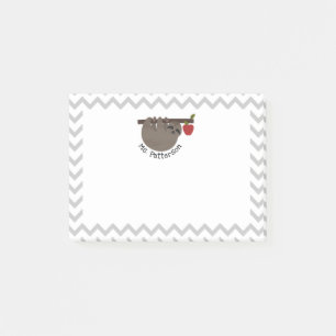 Notes de l'enseignant post-it® de Sloth Apple Tre