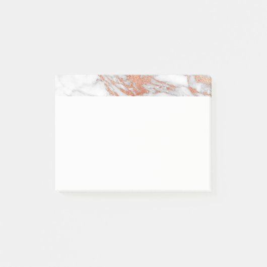 Notes de marbre de blanc et de post-it d'or (Devant)