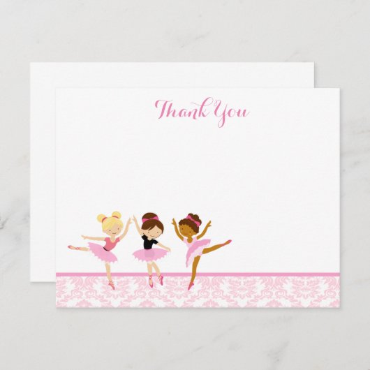 Notes de Merci d'anniversaire de danseuse de (Devant / Derrière)