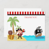 Notes de Merci d'anniversaire de pirate (Devant / Derrière)