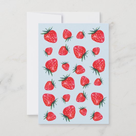 Notes de Merci d'aquarelle de fraise (Dos)