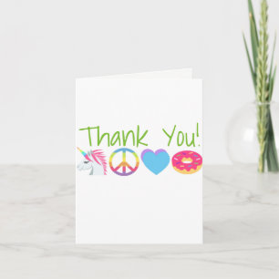 Notes de Merci Emoji - Paix, Amour, Unicorne, Donu