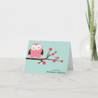 Notes de Merci pliées par coutume de hibou de