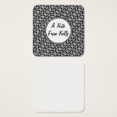 Notes de message conçues par un Motif noir et blan (Devant & derrière)