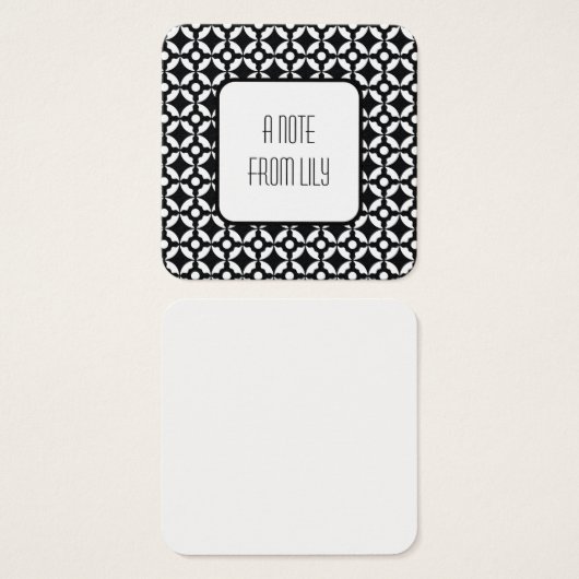 Notes de message du Motif rétro circulaire noir et (Devant & derrière)