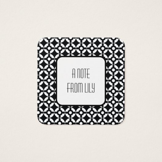 Notes de message du Motif rétro circulaire noir et (Devant)