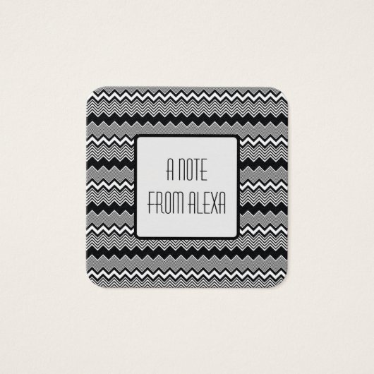 Notes de message du Motif ZigZag noir et blanc (Devant)