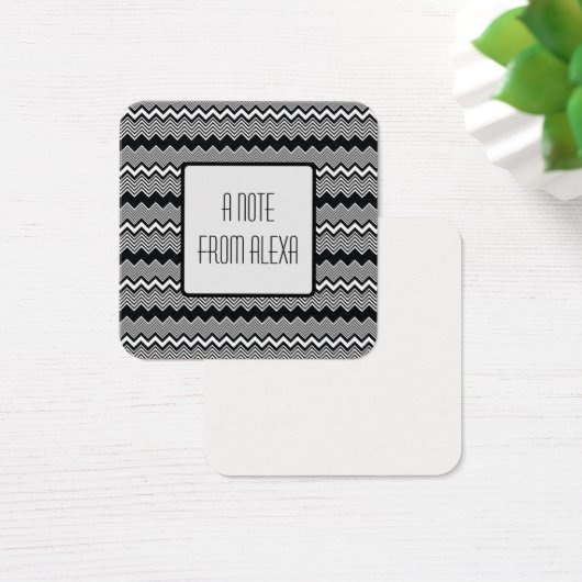 Notes de message du Motif ZigZag noir et blanc (Bureau)