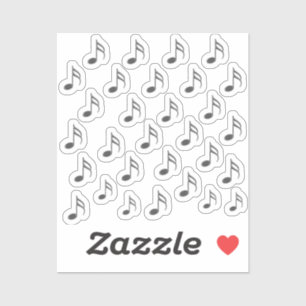 Notes de musique 3D en argent foncé 30 Stickers