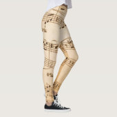 Notes de musique beige Leggings (Droite)