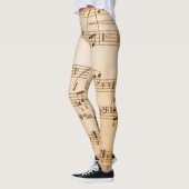 Notes de musique beige Leggings (Gauche)