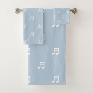 Notes de musique blanches sur fond bleu clair