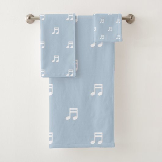Notes de musique blanches sur fond bleu clair (En situation)