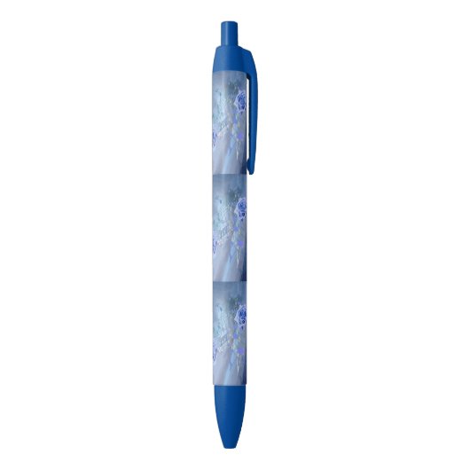 Notes de musique bleu doux et stylo bleu Rose (Bas (Vertical))