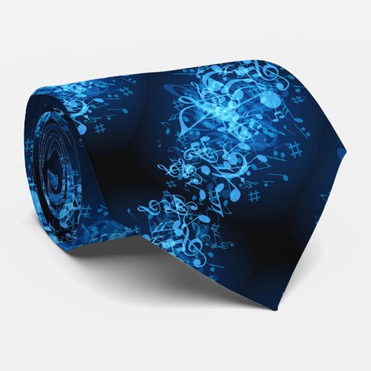 Notes de musique Blue Glow Motif Cravate 2 (Roulé)
