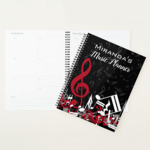 Notes de musique brouillée gris rouge et blanc su