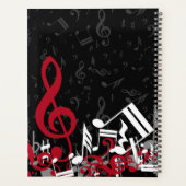 Notes de musique brouillée gris rouge et blanc sur (Dos)