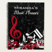 Notes de musique brouillée gris rouge et blanc sur (Devant)