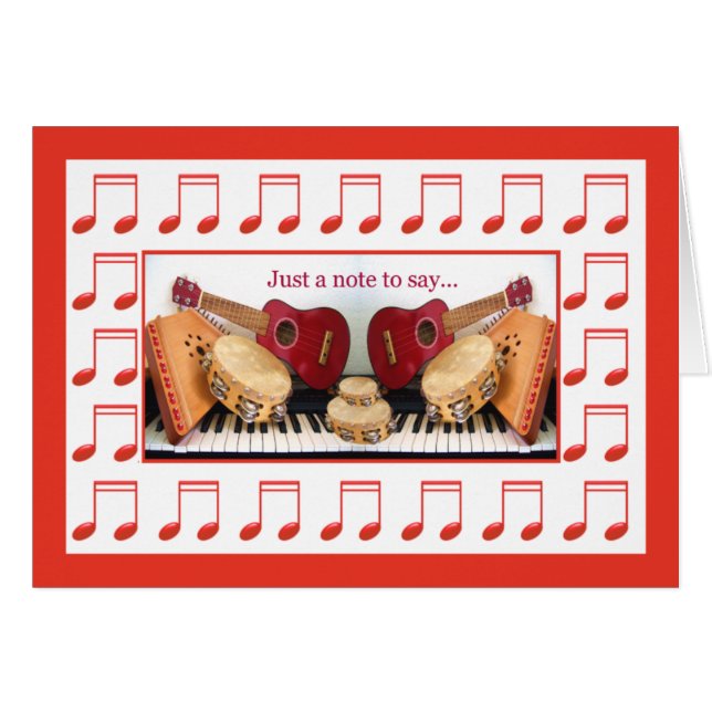 NOTES DE MUSIQUE ~ Carte (Devant Horizontal)