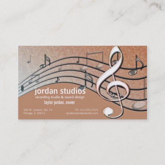 notes de musique carte de visite (Devant)