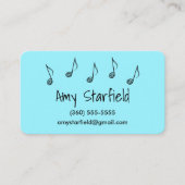 Notes de musique Carte de visite bleu (Devant)