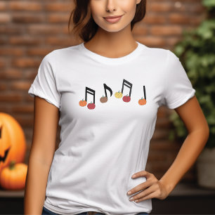 Notes de musique Citrouille d'Halloween T-shirt mi